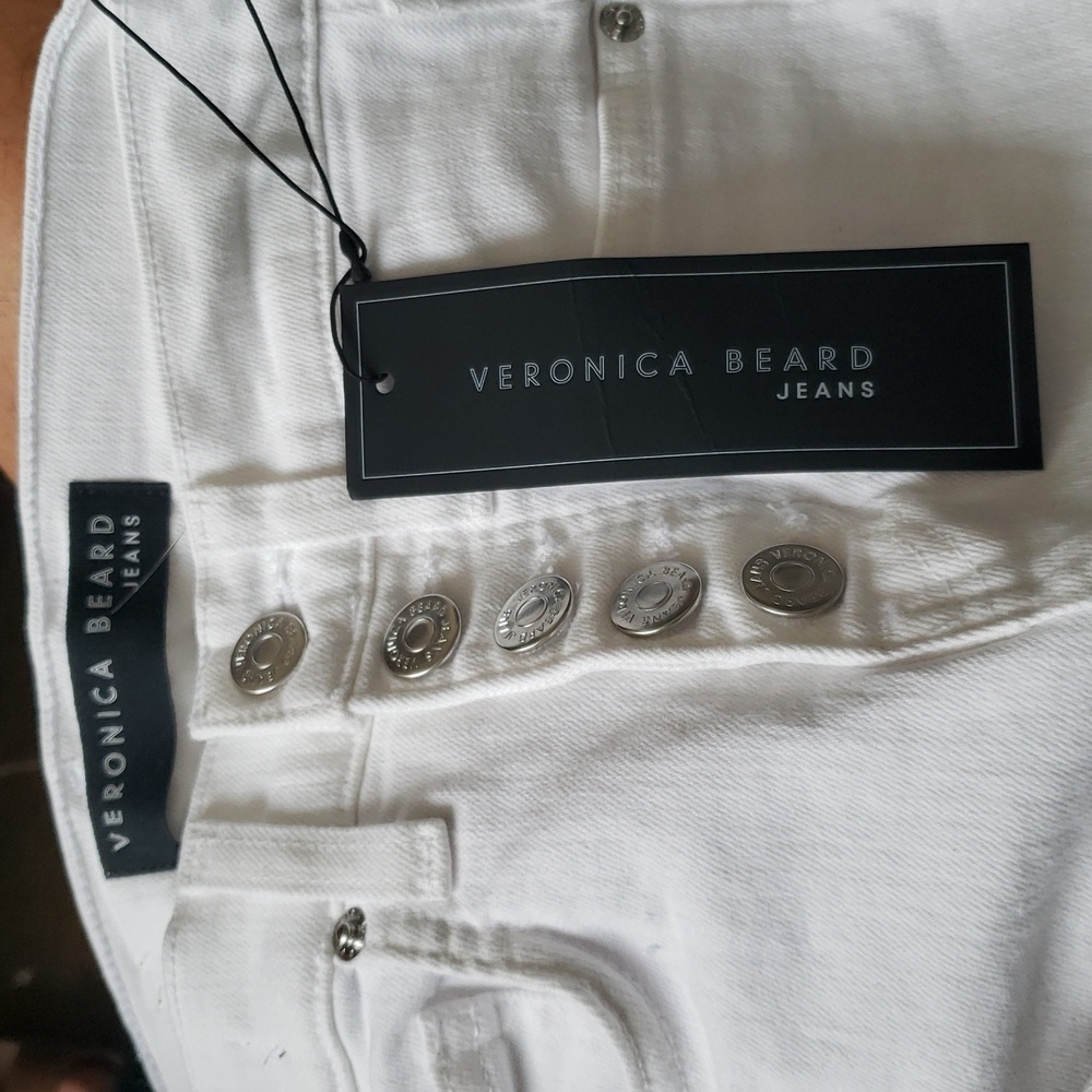 Veronica Beard Debbie High-Rise Skinny Jeans, White - Picture 7 of 15